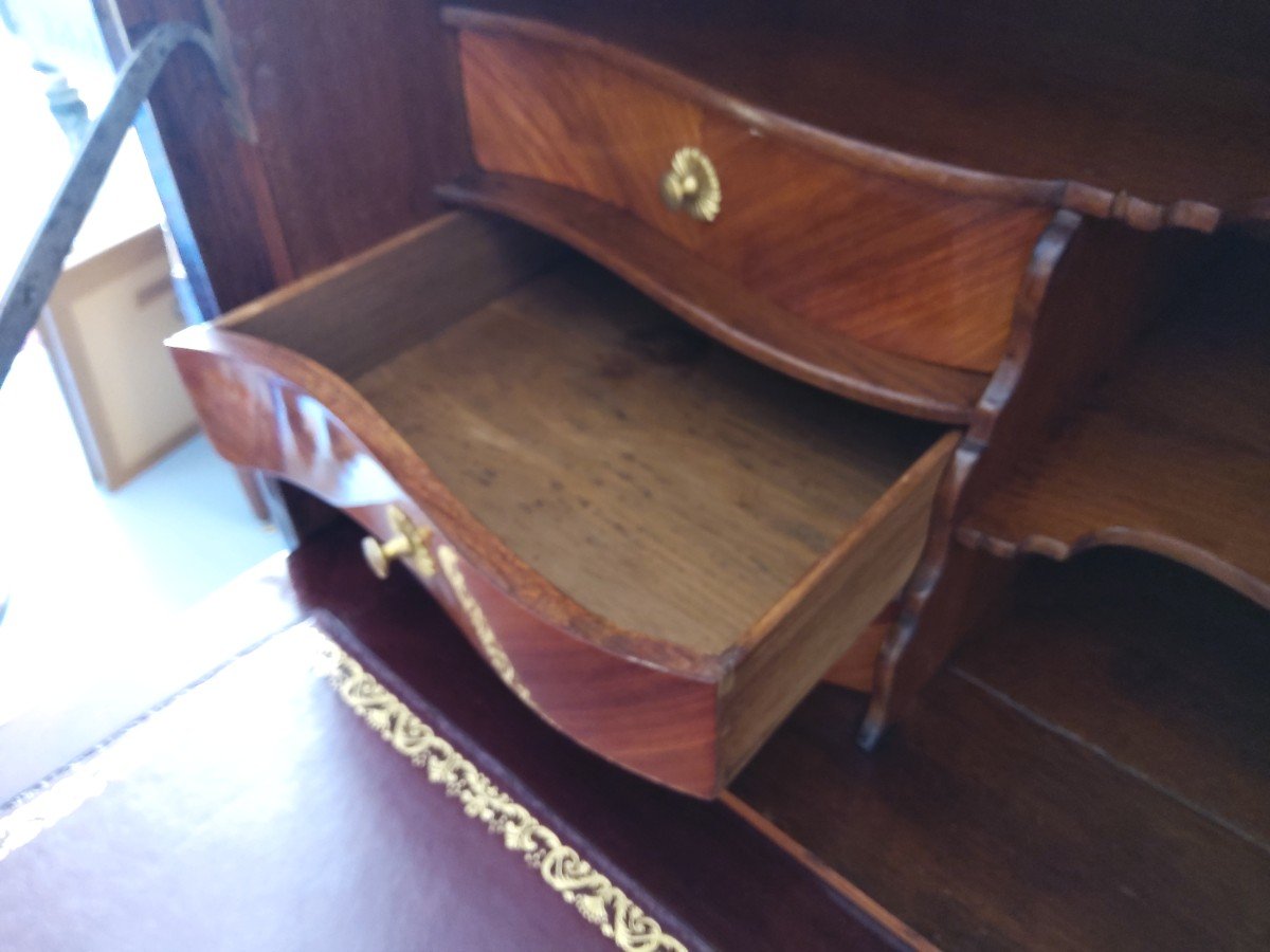 Secretary In Marquetry D Louis XV Period-photo-6